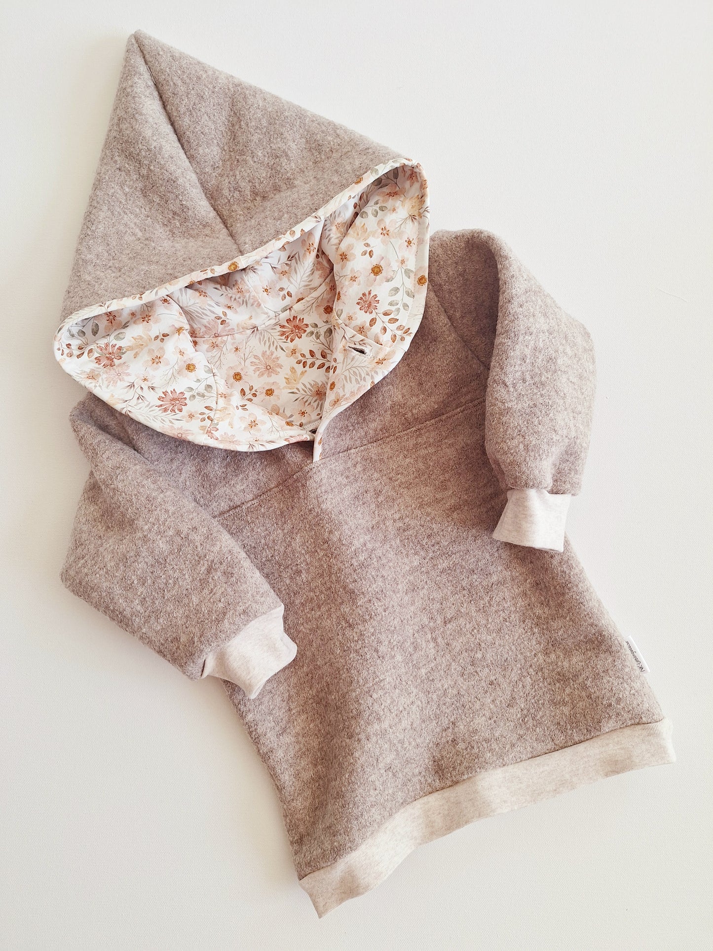 Wollwalk-Hoodie "Blümchen" (92 und 98)