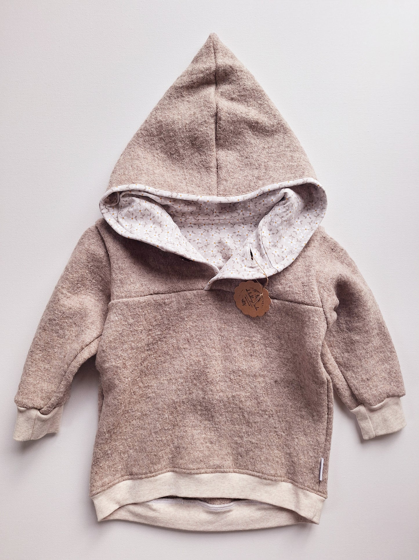 Wollwalk-Hoodie "Blüten" (104)