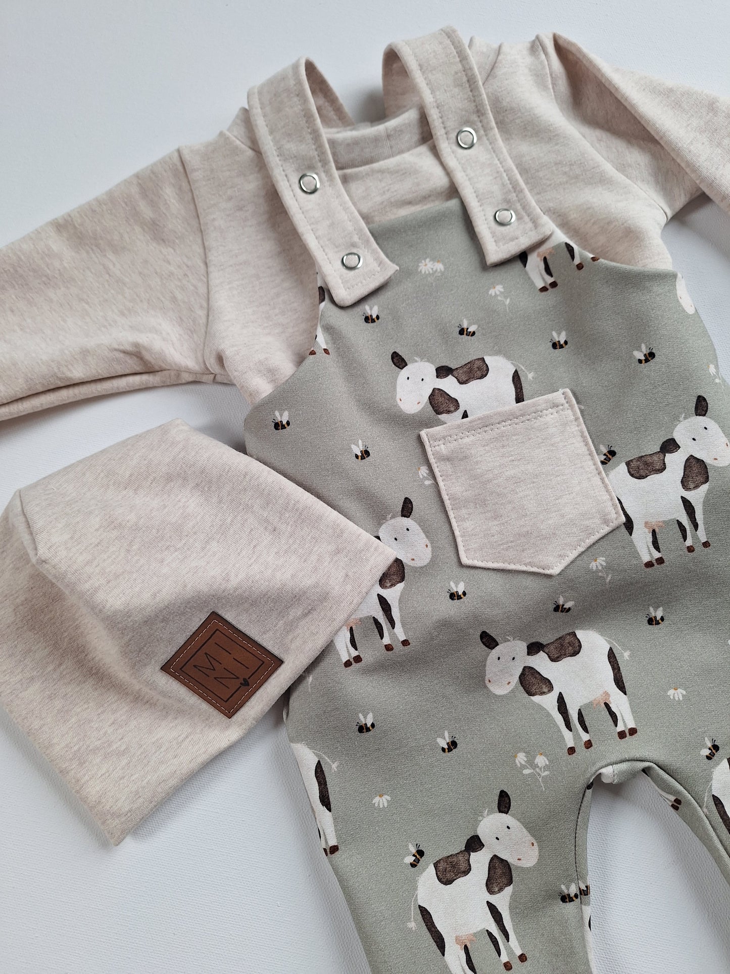 Beanie French Terry creme meliert