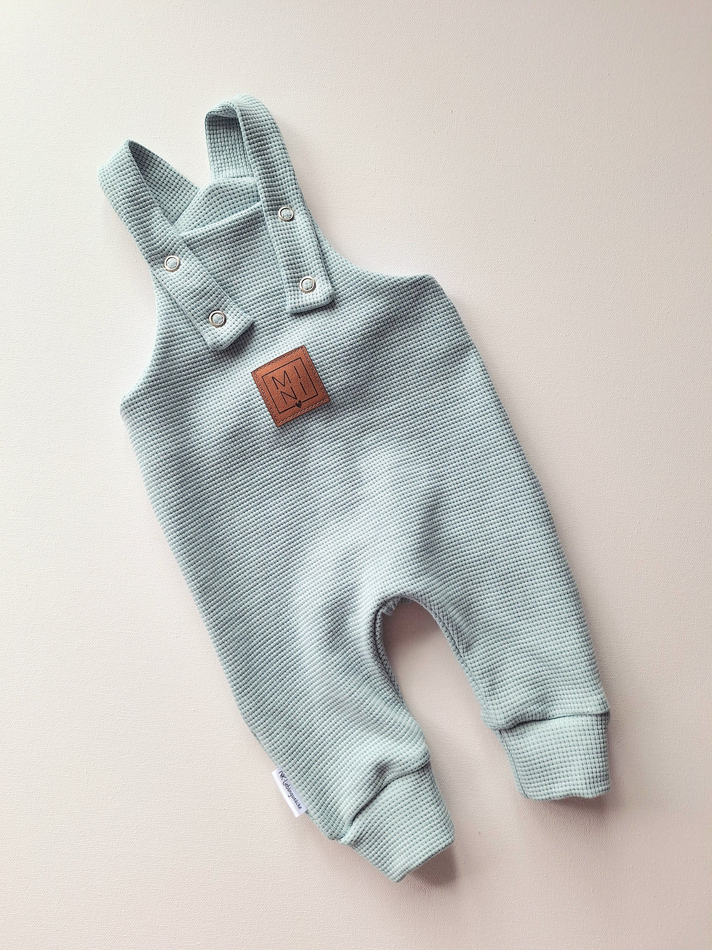 Latzhose "Waffeljersey" Meergrün MINI