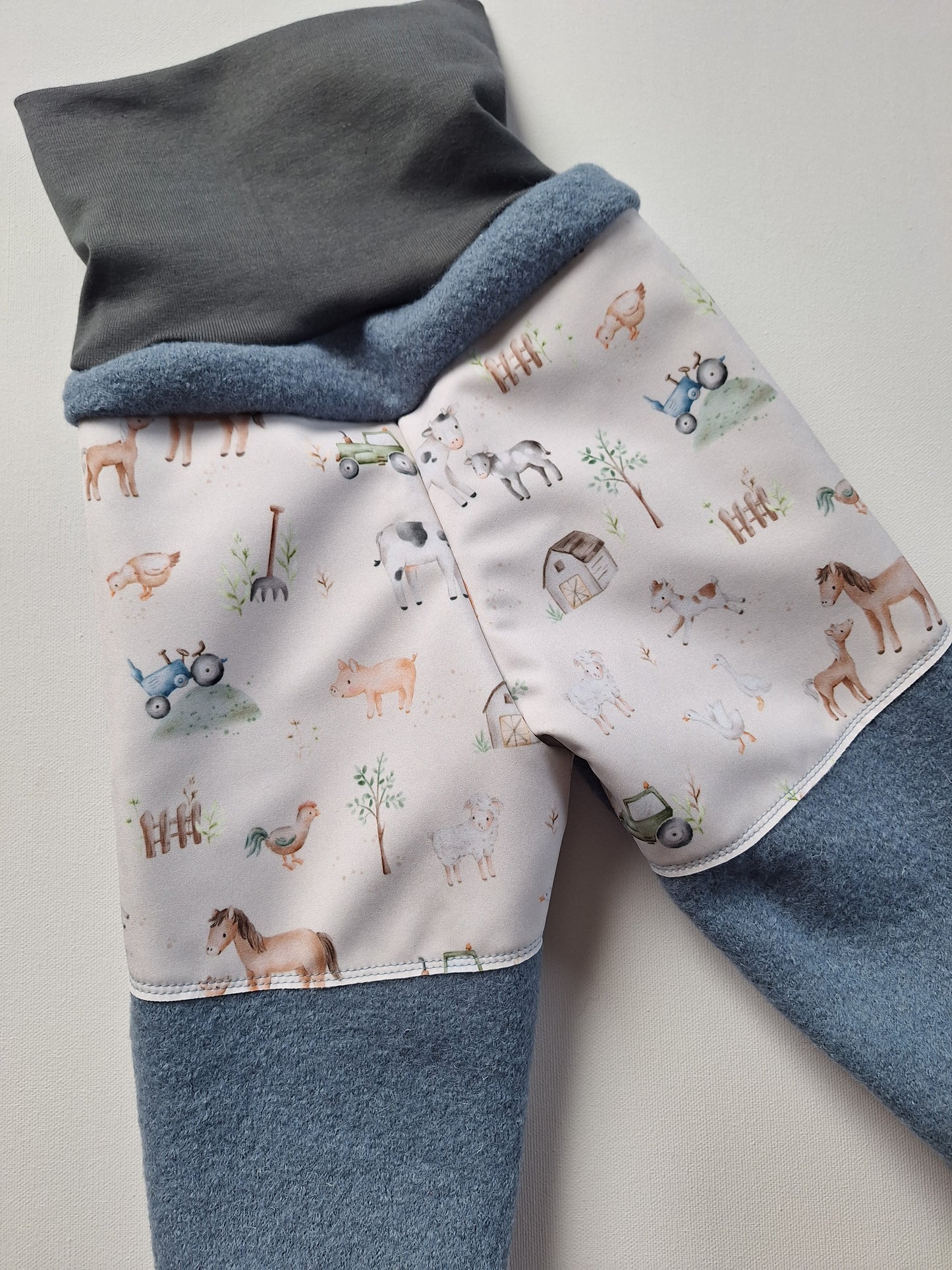 Matschhose - Schurwolle "Bauernhof" Größe 92