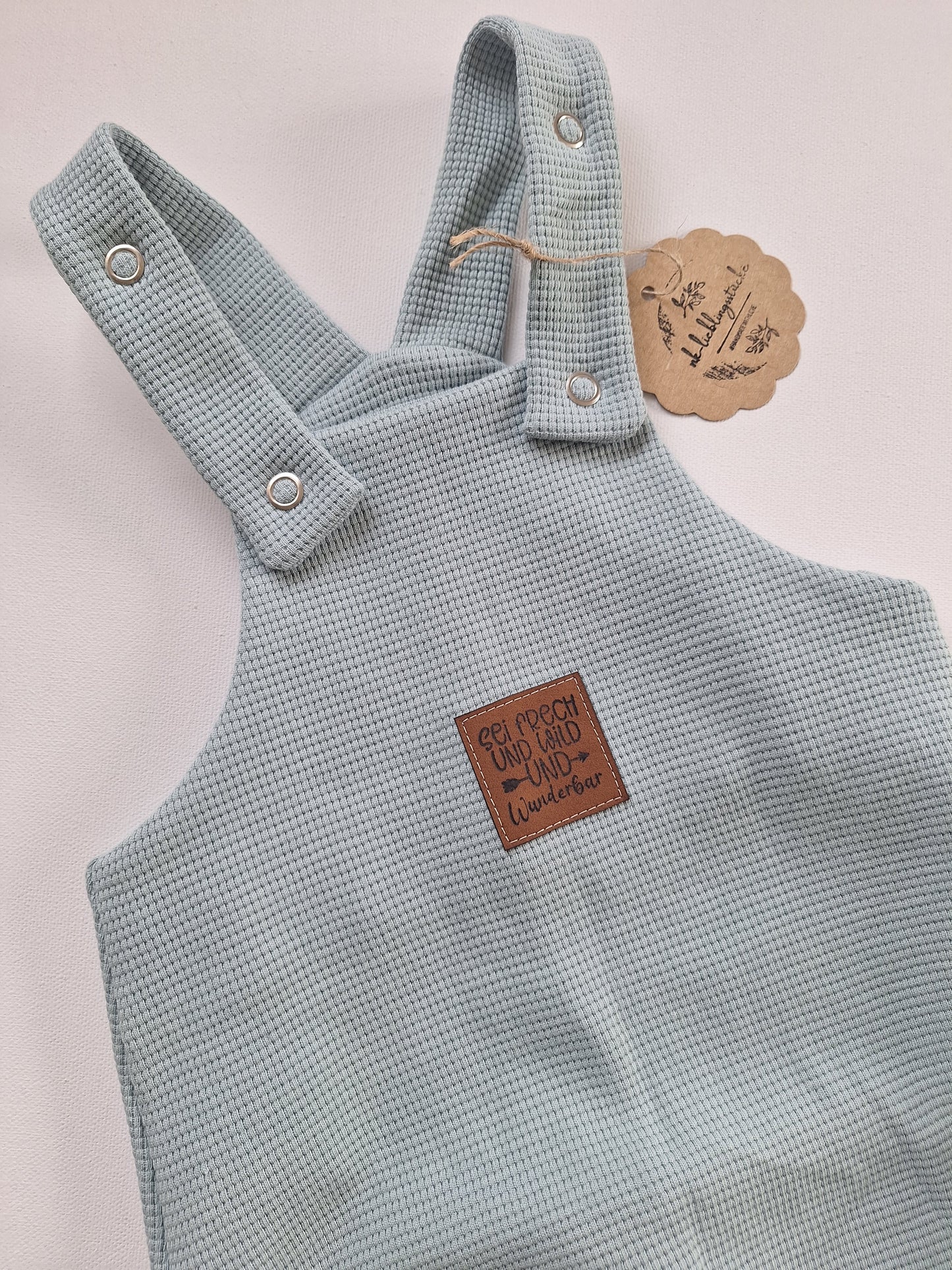 Latzhose "Waffeljersey" Meergrün