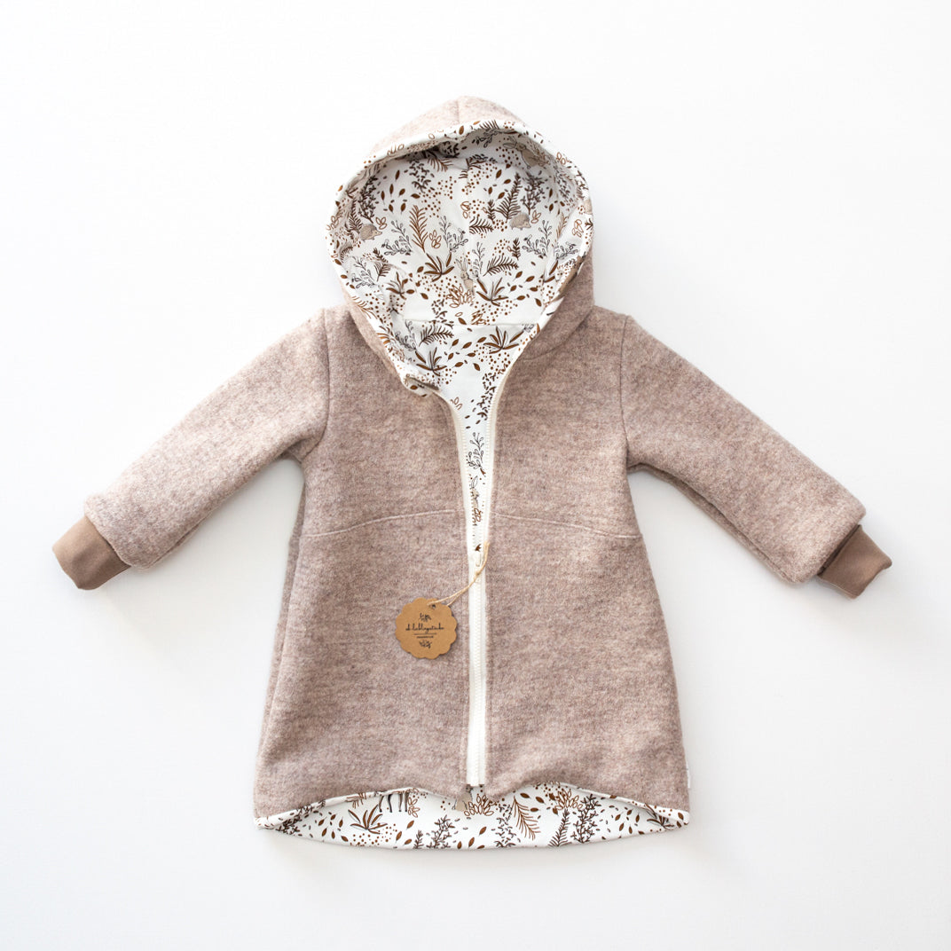 Wollwalk-Mantel Creme meliert "Hirsch & Hase" (98)