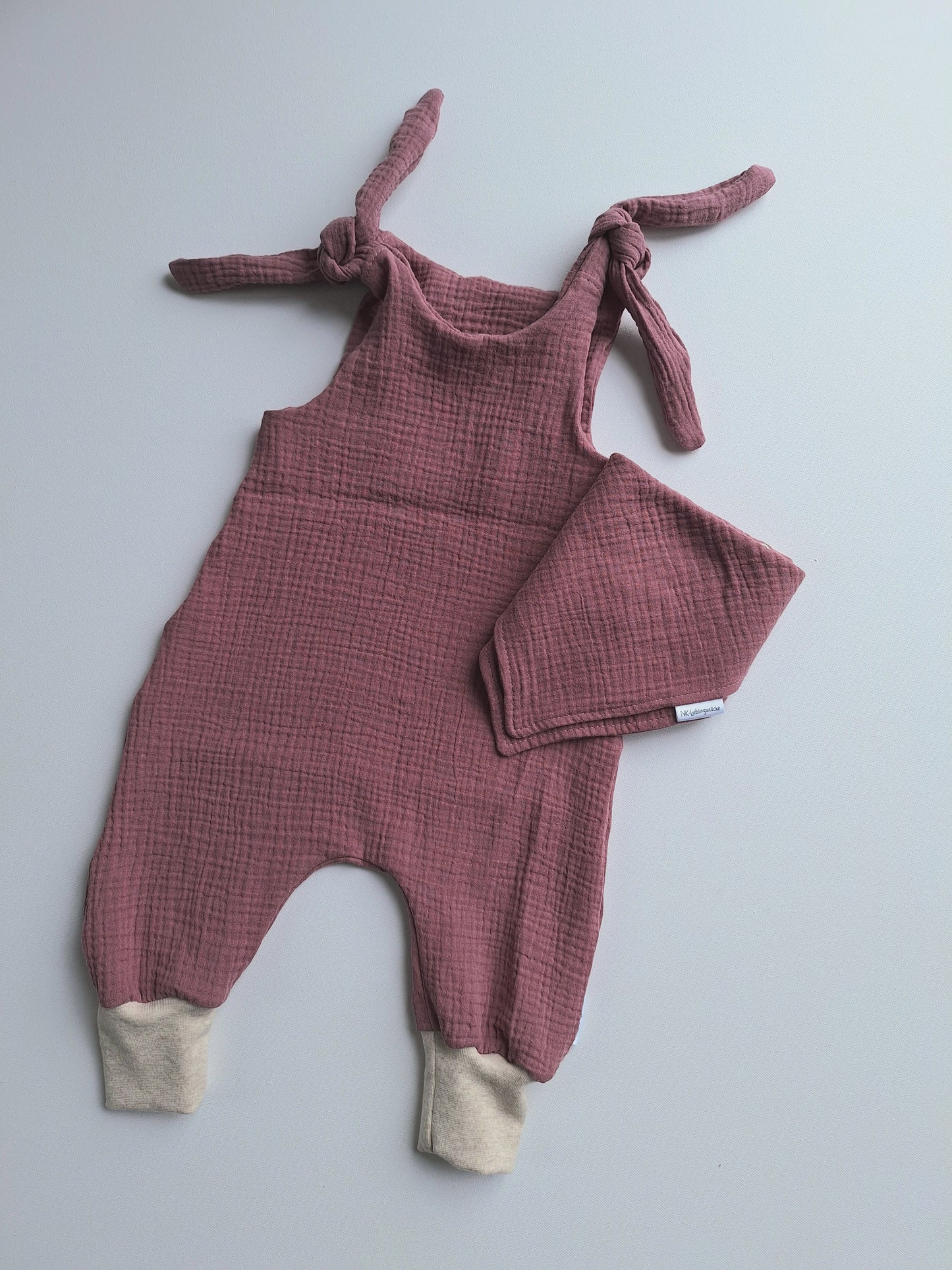 Jumpsuit Musselin "Pastellrot"