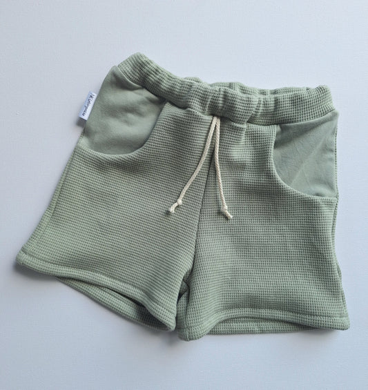 Shorts Waffeljersey Olive Gr. 98,104,110