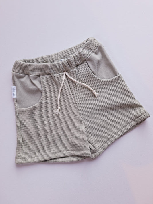 kurze Hose "Waffeljersey" olive