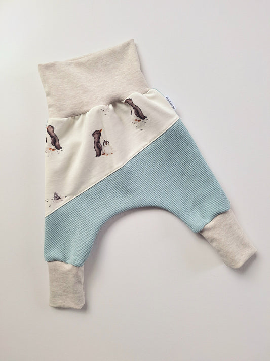 Mitwachshose "Pinguin" Waffeljersey meergrün