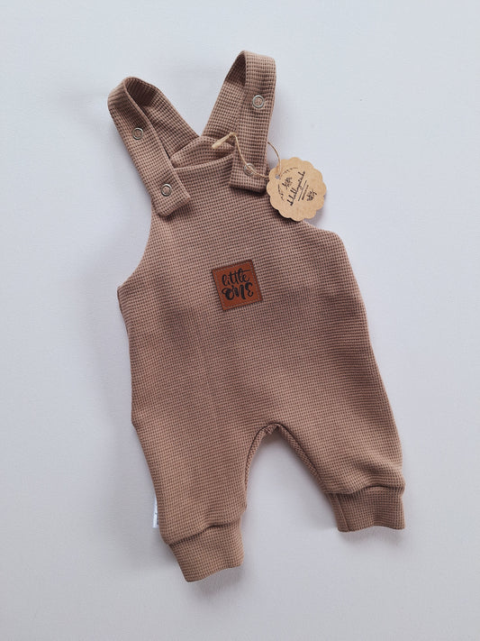 Latzhose "Waffeljersey" taupe/braun