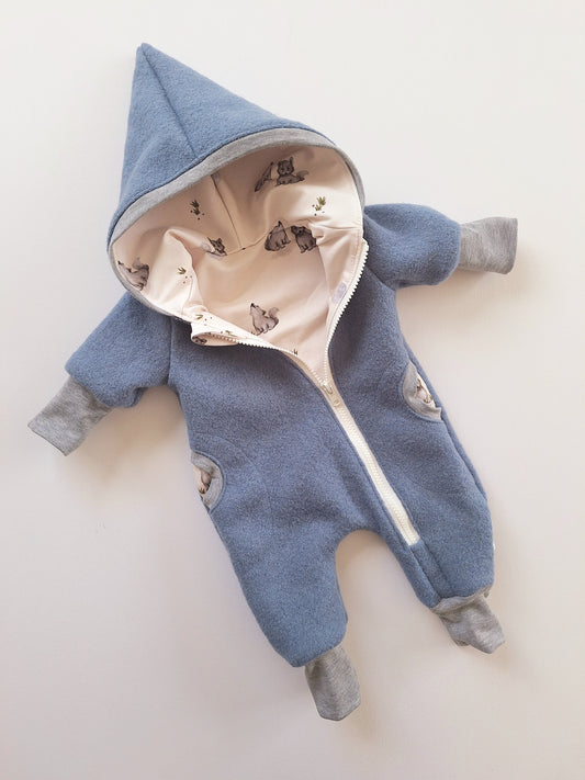Wollwalk-Overall Rauchblau "Luna" (56)