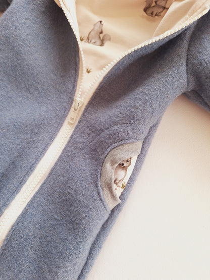Wollwalk-Overall Rauchblau "Luna" (56)
