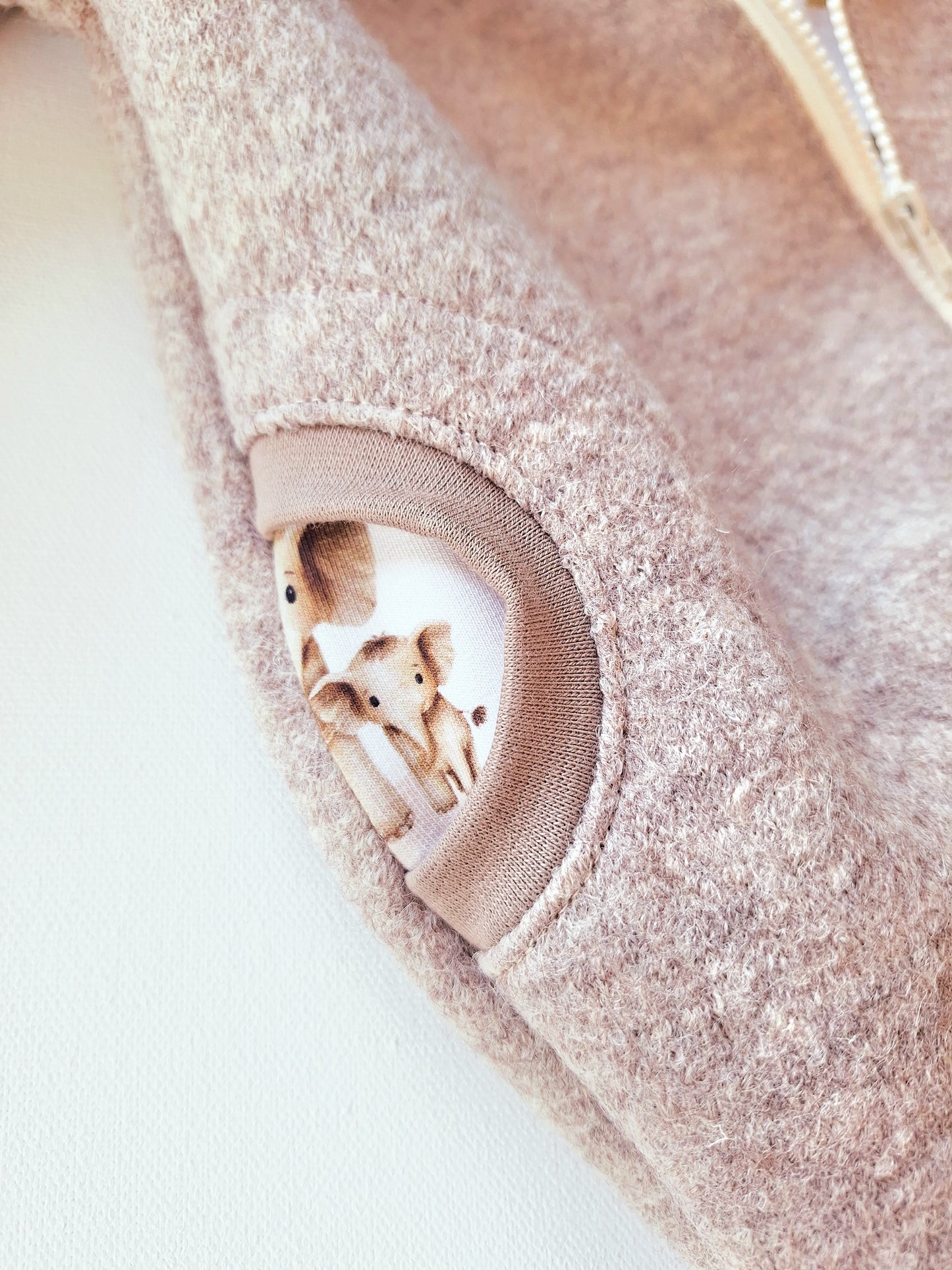 Wollwalk-Overall Creme meliert "Elefant" (80)