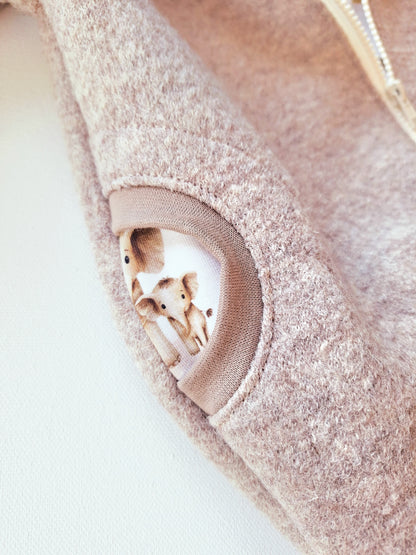 Wollwalk-Overall Creme meliert "Elefant" (80)