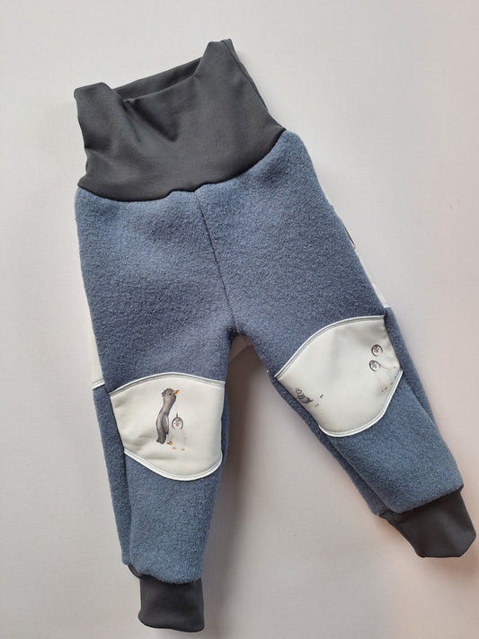 Matschhose - Schurwolle "Pinguin blau" Größe 86