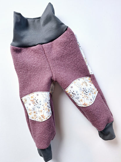 Matschhose - Schurwolle "Blumen" Größe 86