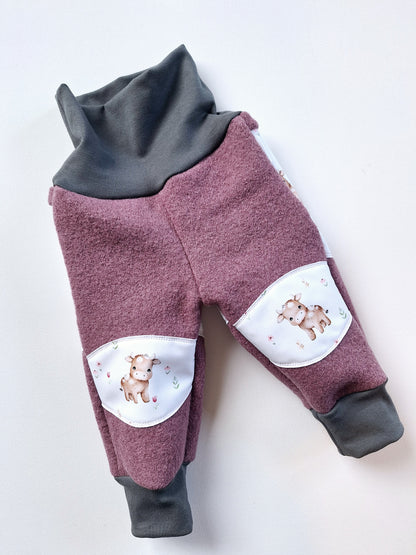 Matschhose - Schurwolle "kleine Kuh" Größe 74