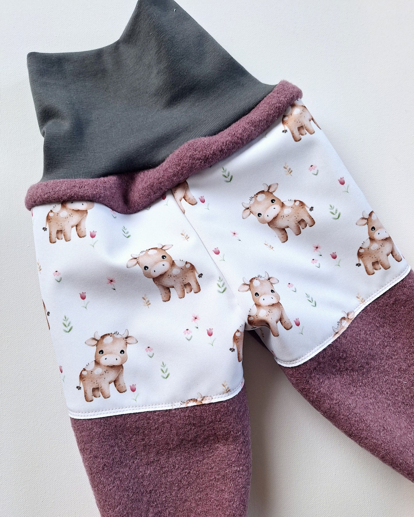 Matschhose - Schurwolle "kleine Kuh" Größe 74