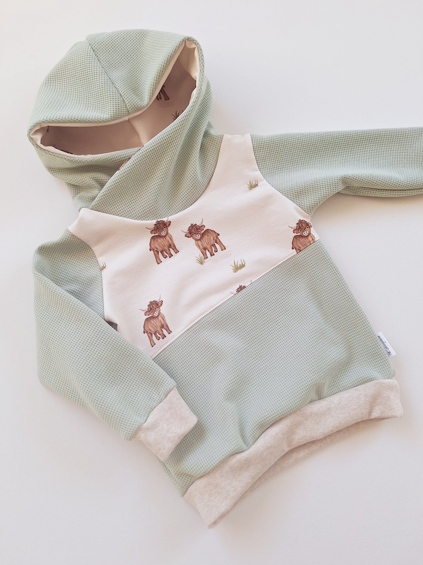 Sweater altmint mit Kapuze (verschiedene Designs)