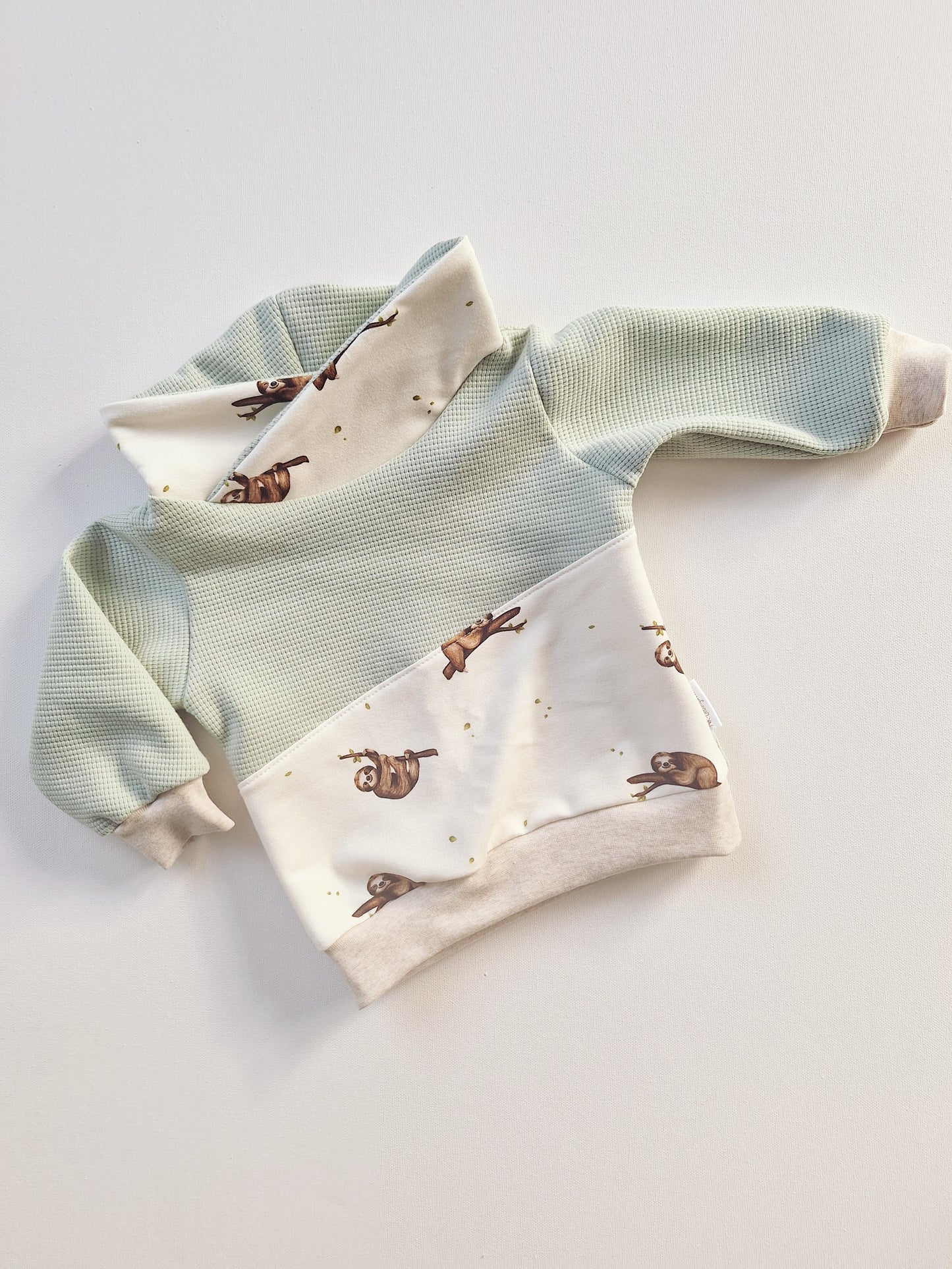 Sweater altmint mit Wickelkragen (verschiedene Designs)