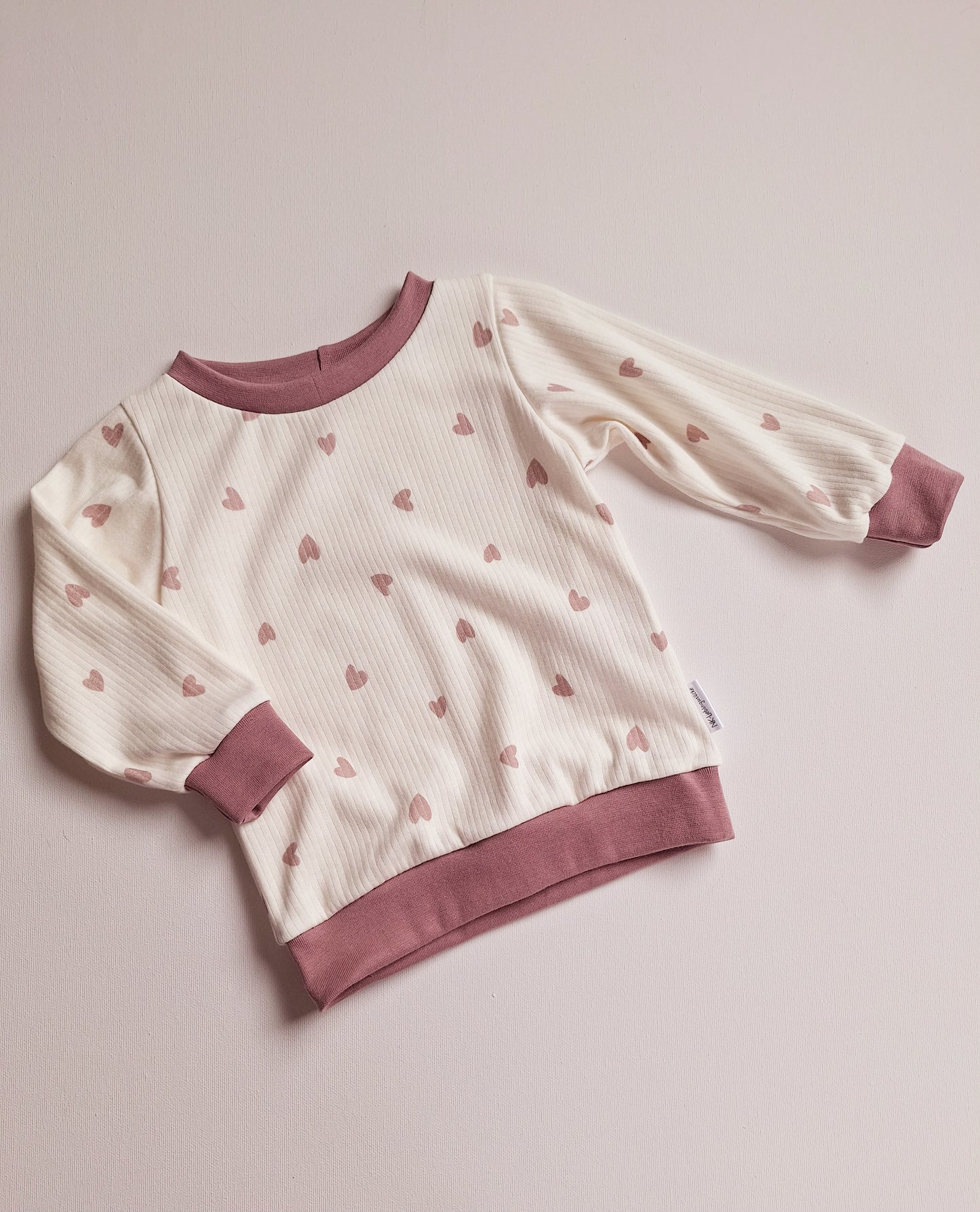 Sweater Ribjersey "Herzen" 86 und 98