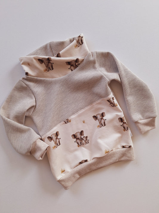 Sweater Wickelkragen "Elefanten" 98