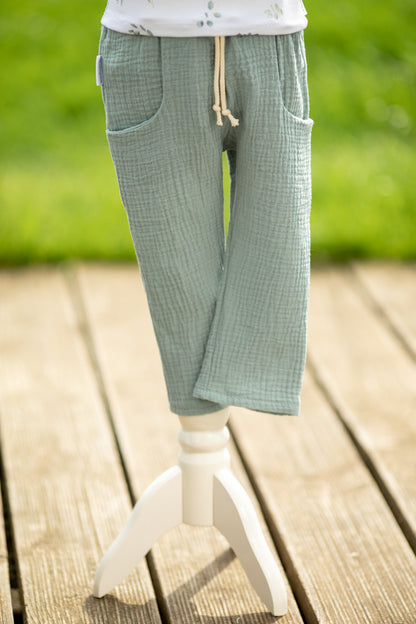 Sommerhose Musselin "Salbei"