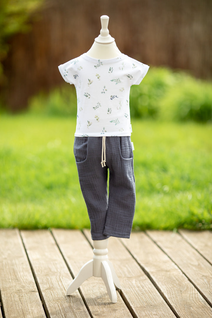 Sommerhose Musselin "Blau"