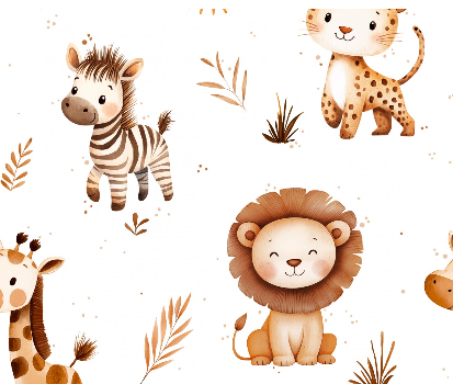 Safari animals Lion and giraffe White.PNG
